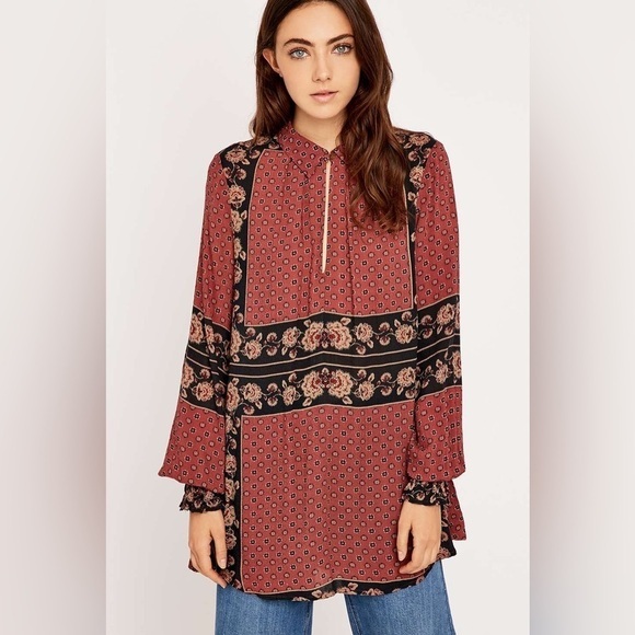Free People Dobby Changing Times Tunic Brick Combo‎ - Picture 2 of 7